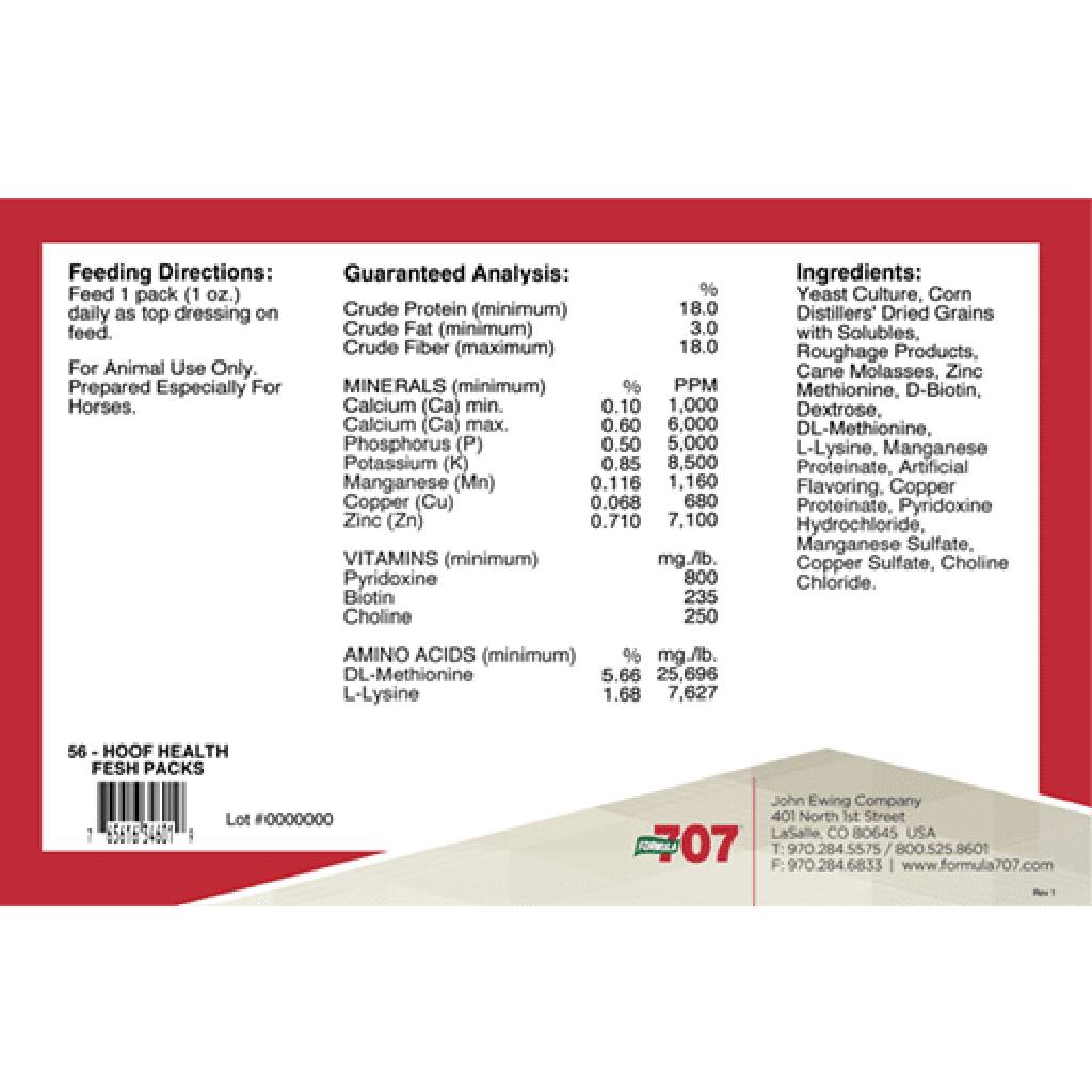 Formula 707 Hoof Health Daily Packs for Horses - 56 Day Supply, Biotin & Minerals for Strong Hooves