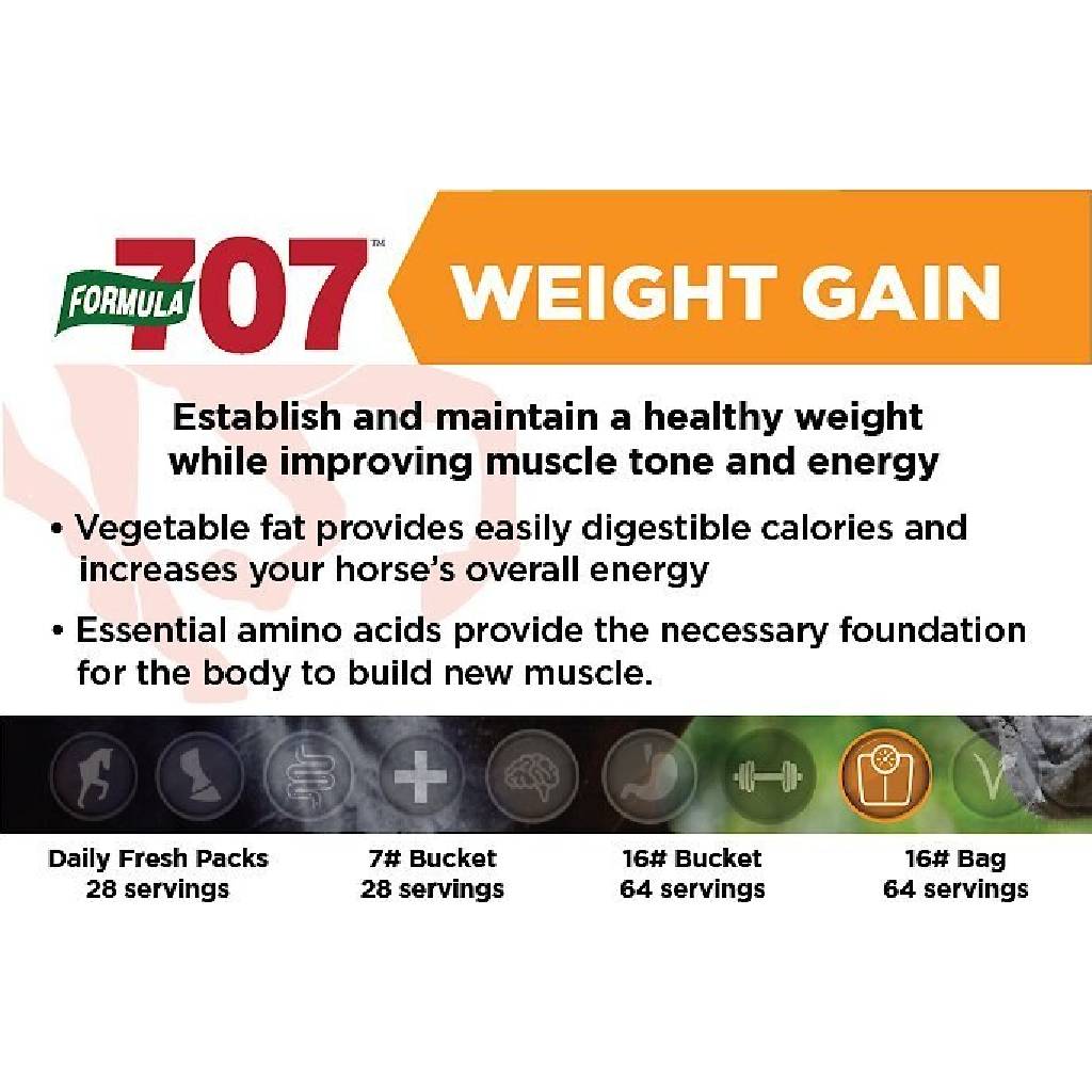 Formula 707 Horse Weight Gain Supplement, 28-Day Supply – Supports Muscle & Digestive Health