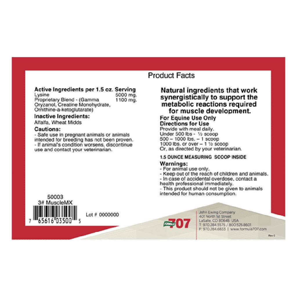 Formula 707 MuscleMx Horse Supplement, 10 lb, 106 Servings, Supports Muscle Growth & Development
