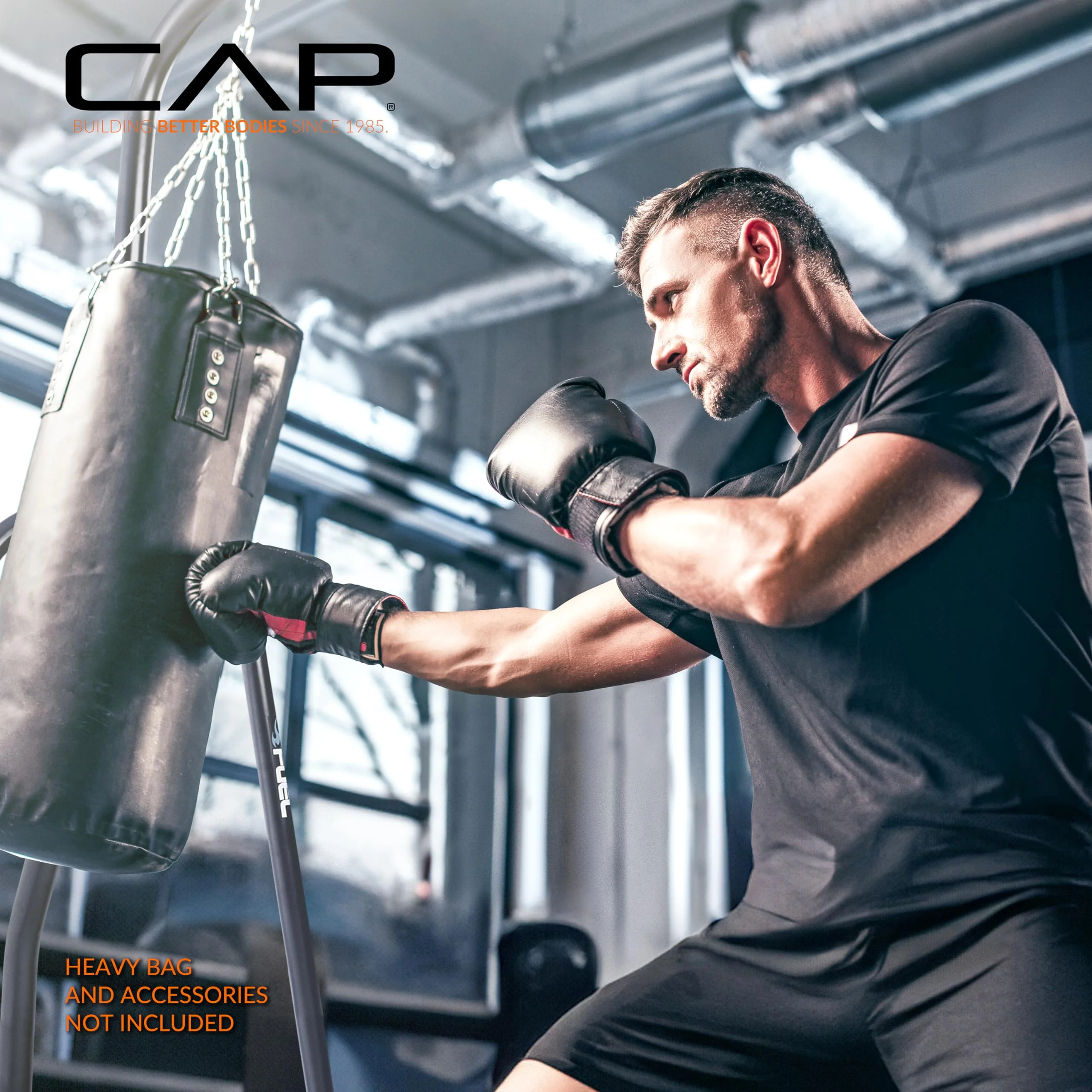 Fuel Pureformance Heavy-Duty Steel Heavy Bag Stand, Black, Supports Up to 100 lbs