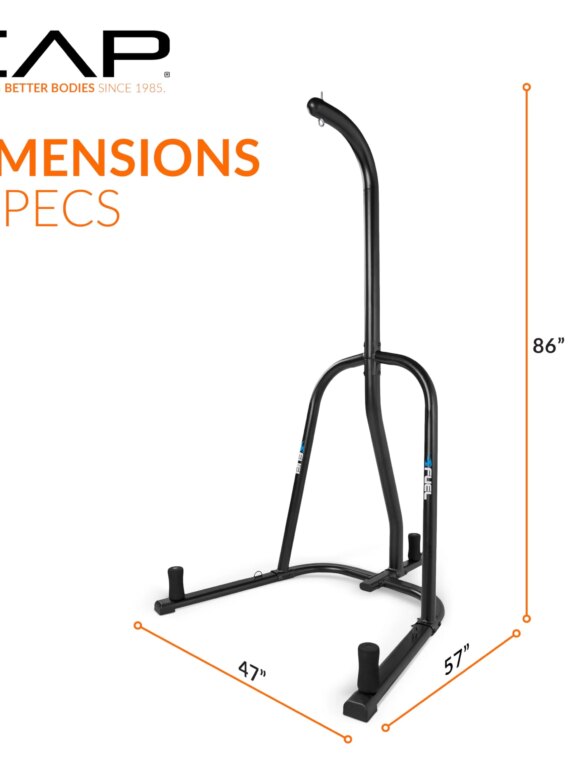 Fuel Pureformance Heavy-Duty Steel Heavy Bag Stand, Black, Supports Up to 100 lbs