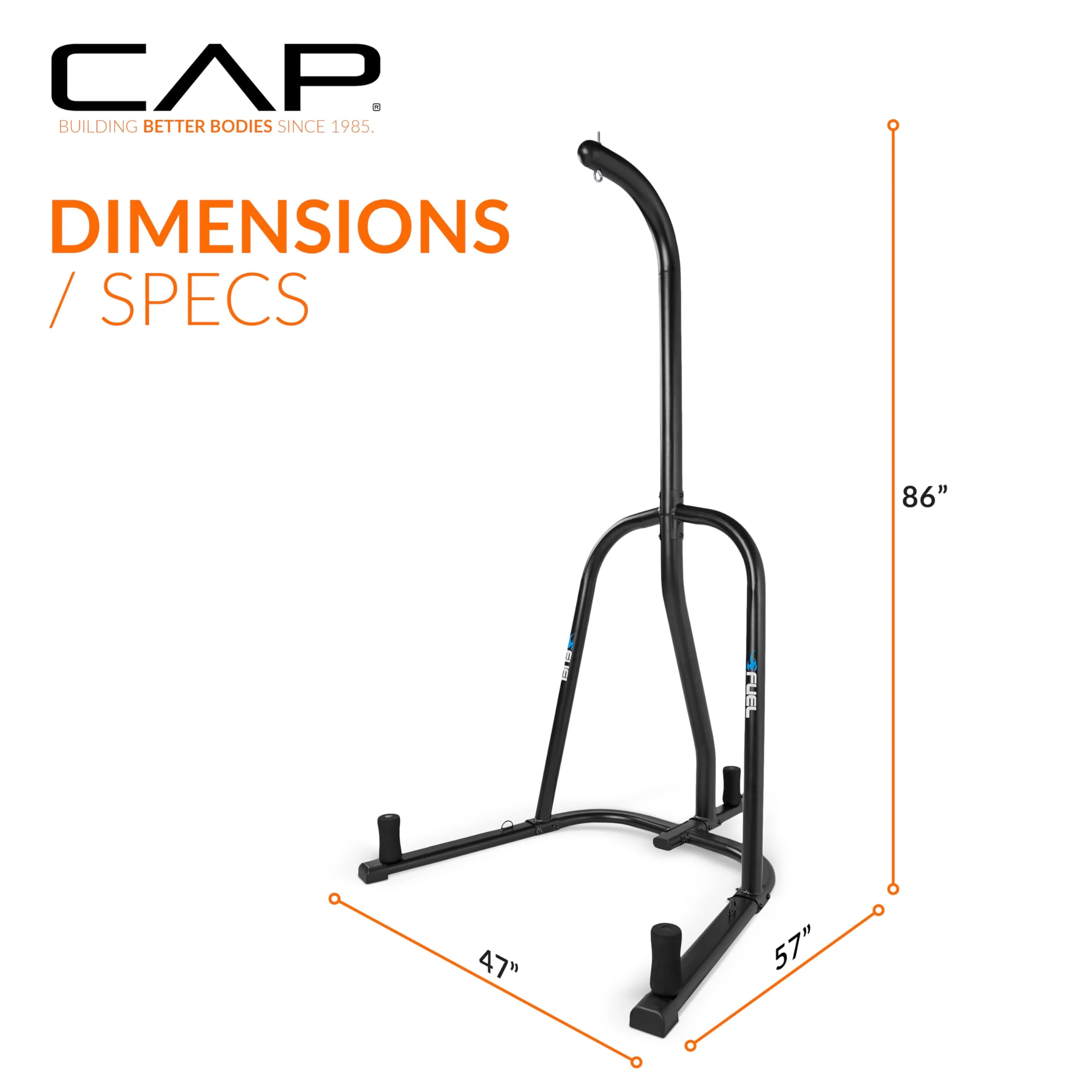 Fuel Pureformance Heavy-Duty Steel Heavy Bag Stand, Black, Supports Up to 100 lbs