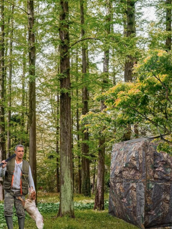 FUNHORUN 360° See-Through Hunting Blind, Camouflage, Easy Setup, Durable & Accessible Design, Fits 2-3 Hunters