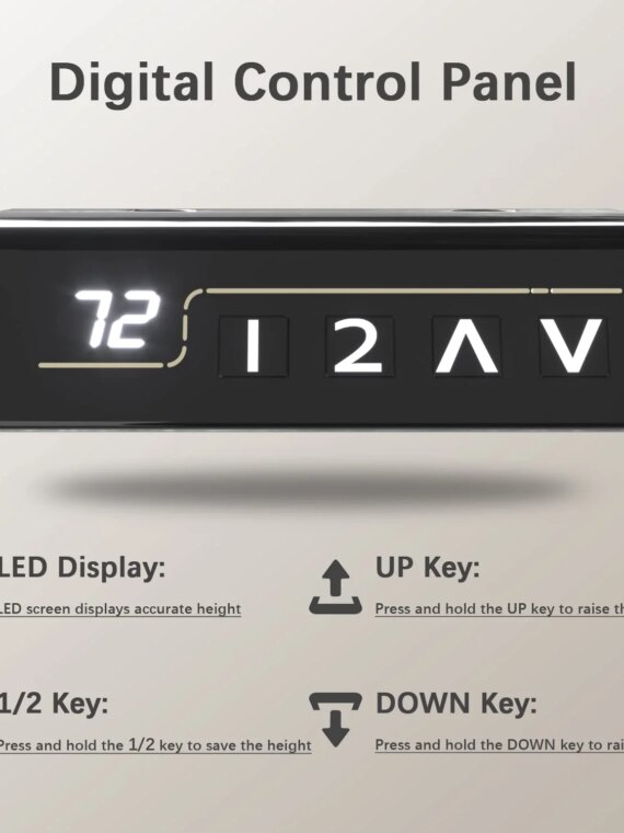 Furmax Adjustable Electric Standing Desk 55"x24" with Memory Lift, Wood Desktop, Steel Legs