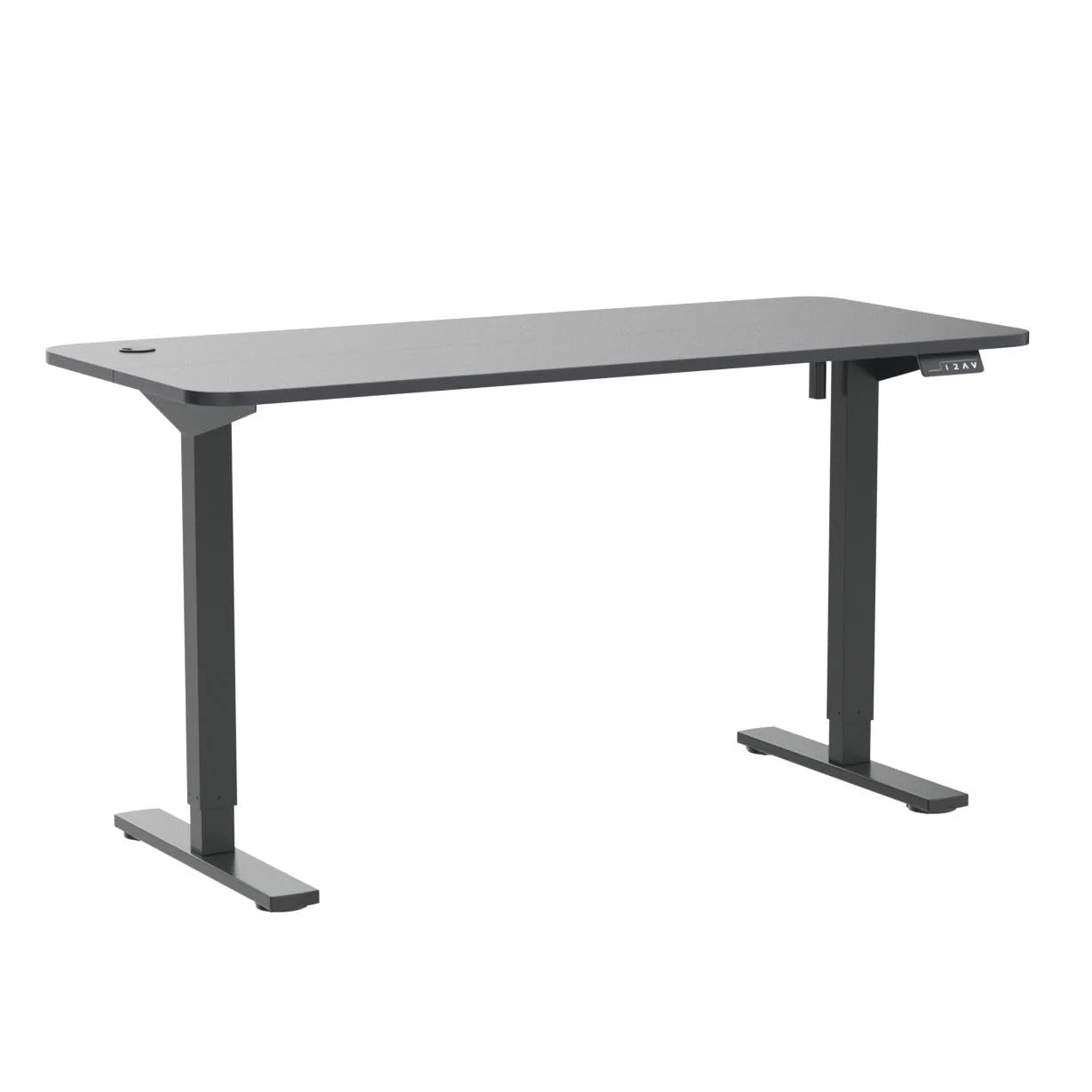 Furmax Adjustable Electric Standing Desk 55"x24" with Memory Lift, Wood Desktop, Steel Legs