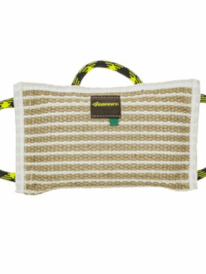 GAPPAY Jute Bite Pillow – Durable, Leash Compatible, 3 Handles, 15"x9.5", Soft/Firm Options