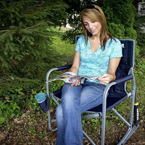 GCI Outdoor Freestyle Rocker Folding Rocking Chair, Cinnamon, Portable, 250 lbs Capacity, Mesh Back, Steel Frame