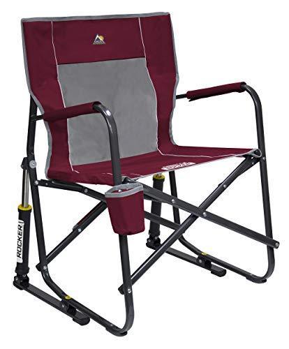 GCI Outdoor Freestyle Rocker Folding Rocking Chair, Cinnamon, Portable, 250 lbs Capacity, Mesh Back, Steel Frame
