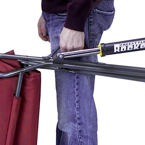 GCI Outdoor Freestyle Rocker Portable Folding Rocking Chair, Cinnamon - Mesh Back, Steel Frame, 250 lbs Capacity, EAZY-FOLD Technology