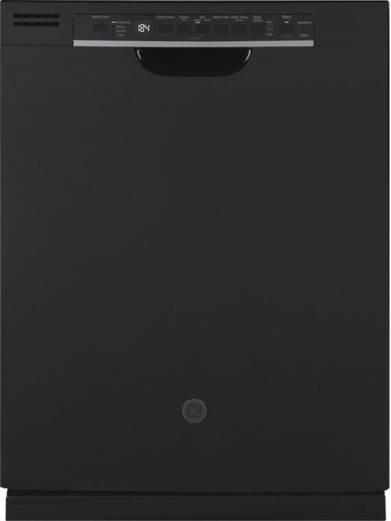 GE 24" Black Built-In Dishwasher with Third Rack & Piranha Food Disposer, 50dBA Quiet Operation