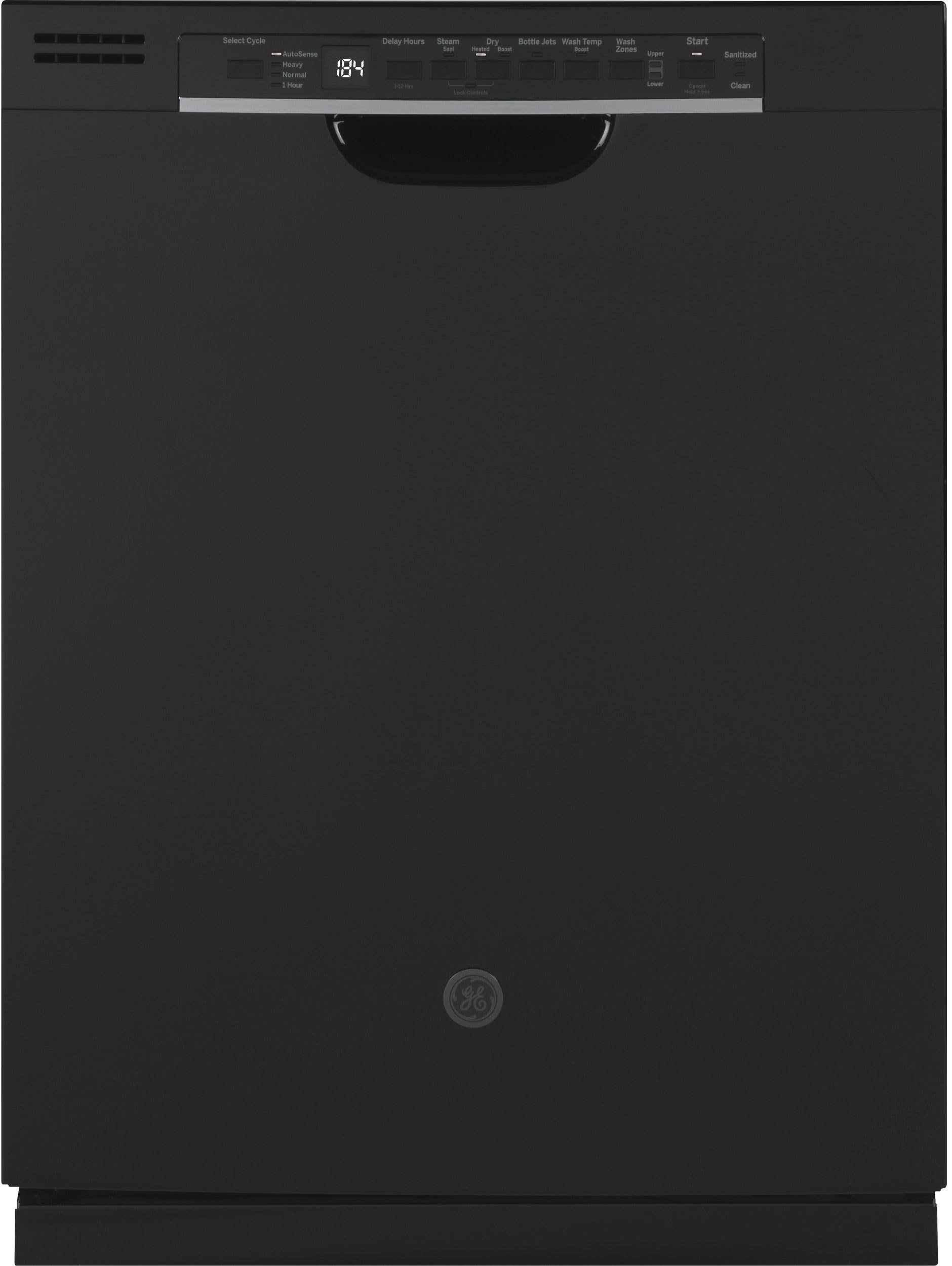 GE 24" Black Built-In Dishwasher with Third Rack & Piranha Food Disposer, 50dBA Quiet Operation