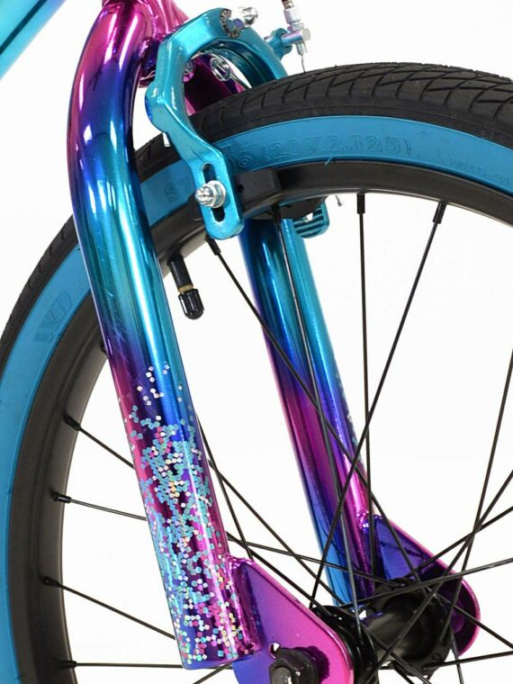Genesis 20" Illusion Girls BMX Bike, Blue/Purple, Steel Frame, with Sequin Bag, Ages 4'2"+