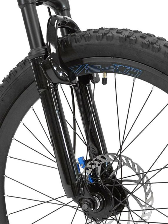 Genesis 24" Mauler Boy’s Mountain Bike, Blue - Aluminum Frame, 8-Speed, Disc Brakes, Front Suspension