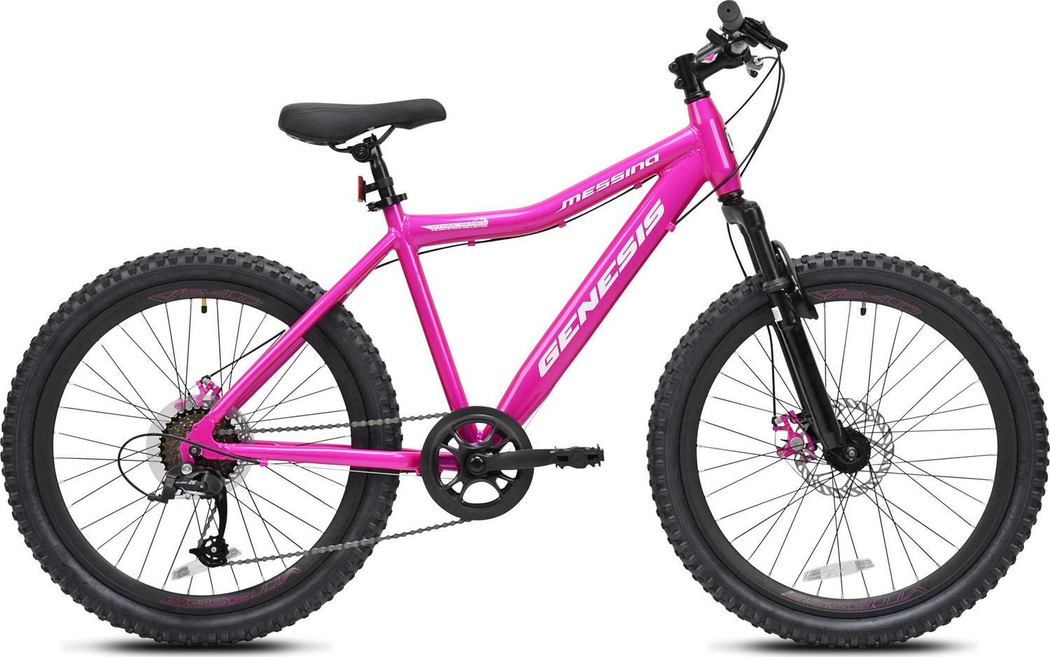 Genesis 24" Messina Women's Mountain Bike, Pink, Aluminum Frame, 8-Speed, Disc Brakes