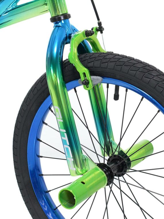 Genesis Glitch 18" Boys BMX Bike, Blue/Green, Steel Frame, Freestyle Handlebars, Training Wheels