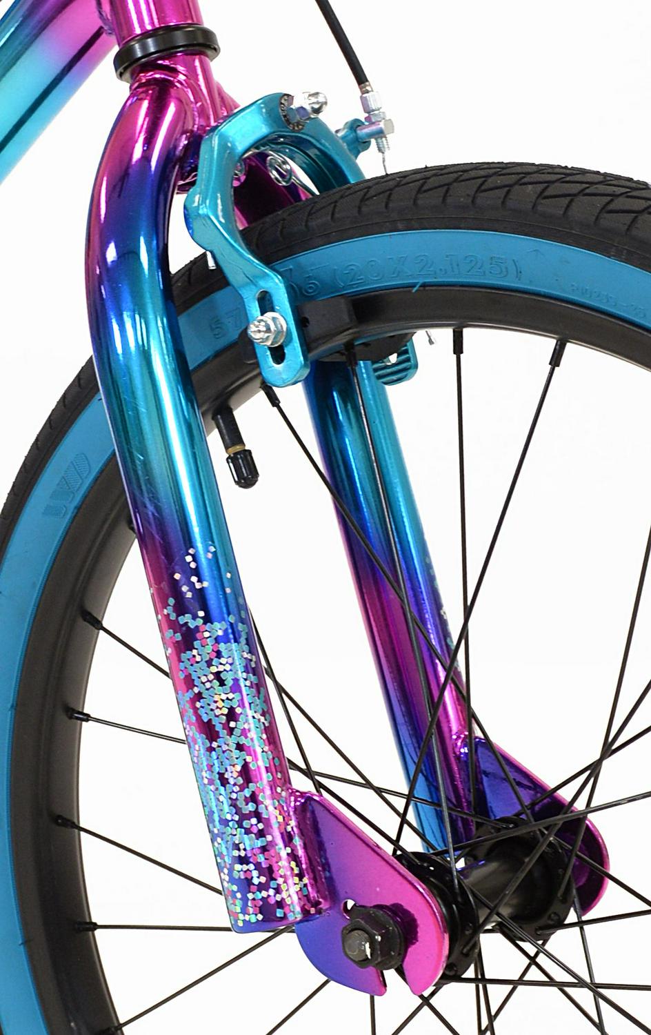 Genesis Illusion Girls Bike 20" Blue/Purple - Steel Frame, BMX Style, Sequin Bag, Hand Brakes