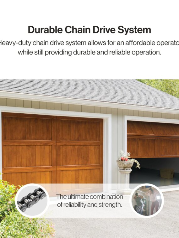 Genie Chain Drive 550 Garage Door Opener - Heavy-Duty, Easy Install, HomeLink Compatible, Includes Remotes & Keypad