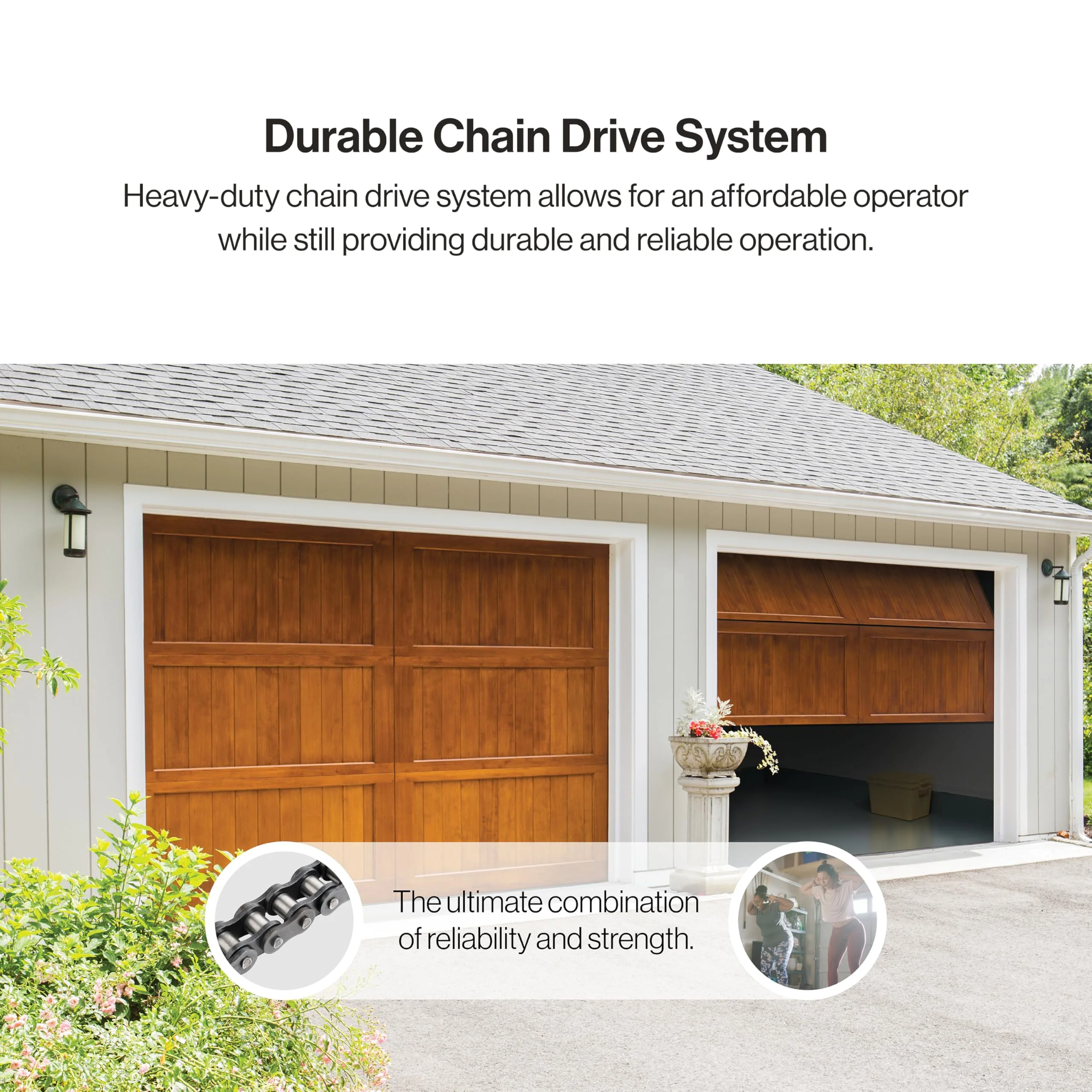 Genie Chain Drive 550 Garage Door Opener - Heavy-Duty, Easy Install, HomeLink Compatible, Includes Remotes & Keypad