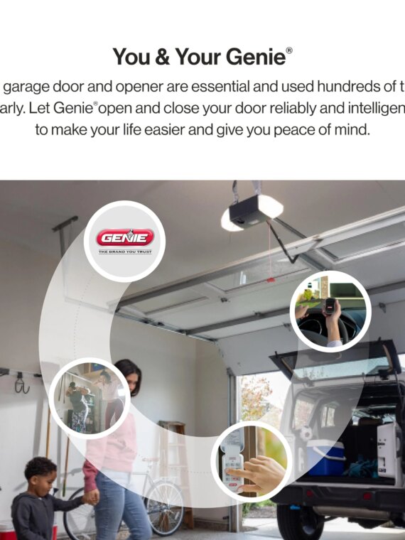 Genie Chain Drive 550 Garage Door Opener - Heavy-Duty, Easy Install, HomeLink Compatible, Includes Remotes & Keypad