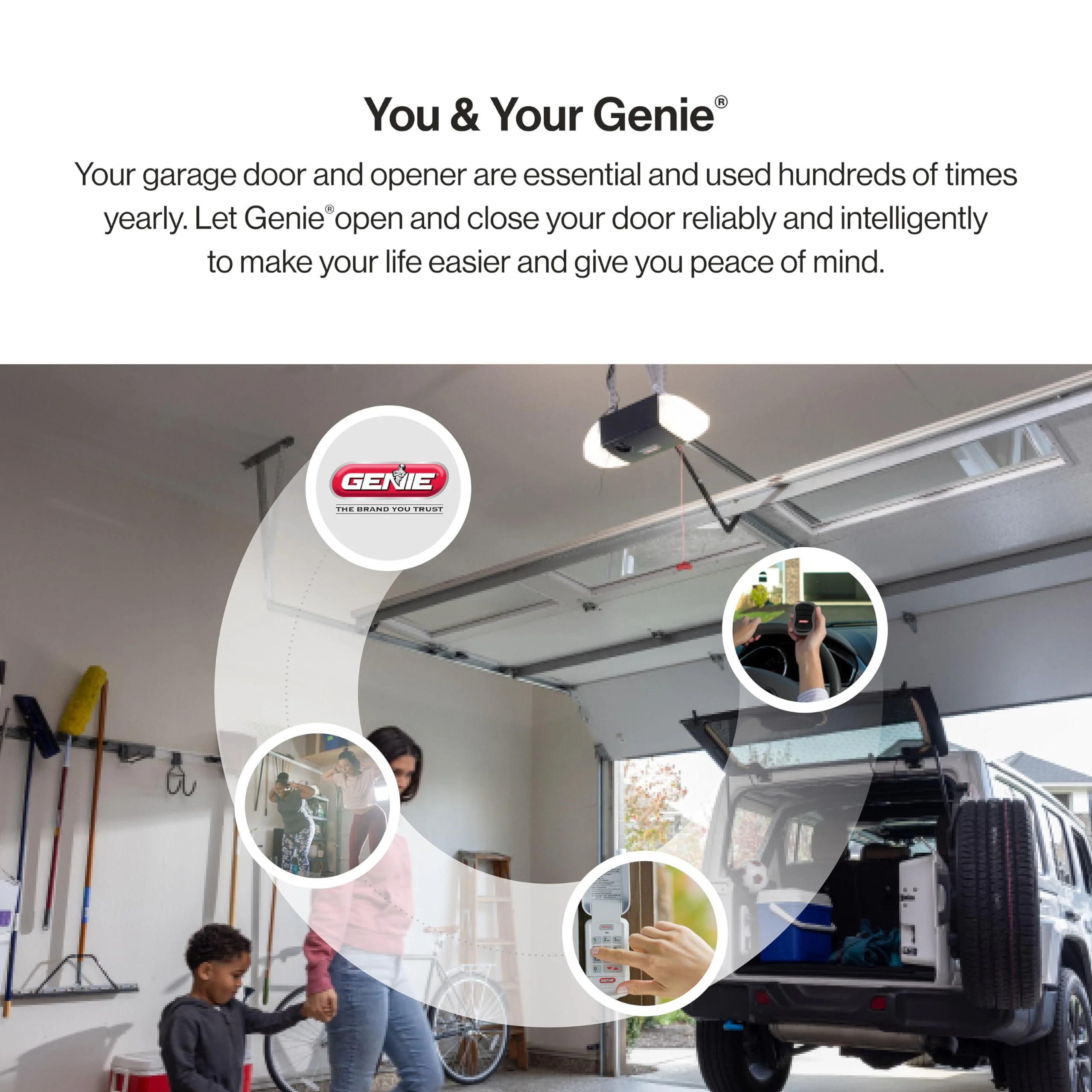 Genie Chain Drive 550 Garage Door Opener - Heavy-Duty, Easy Install, HomeLink Compatible, Includes Remotes & Keypad