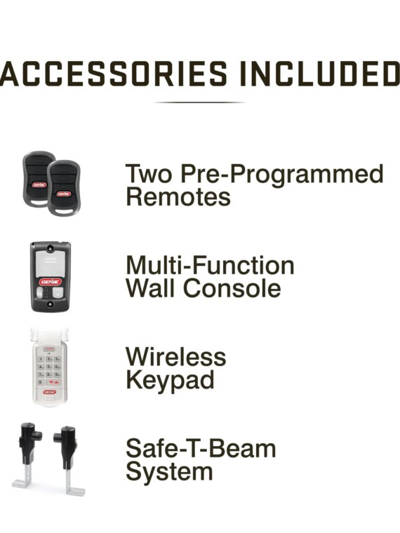 Genie Chain Drive 550 Garage Door Opener - Heavy-Duty, Easy Install, HomeLink Compatible, Includes Remotes & Keypad