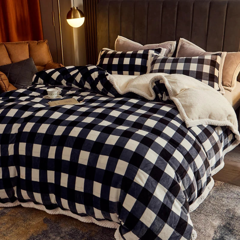 Geometry Super Soft Lamb Wool Blanket, Milk Velvet & Lamb Velvet, 150x200cm