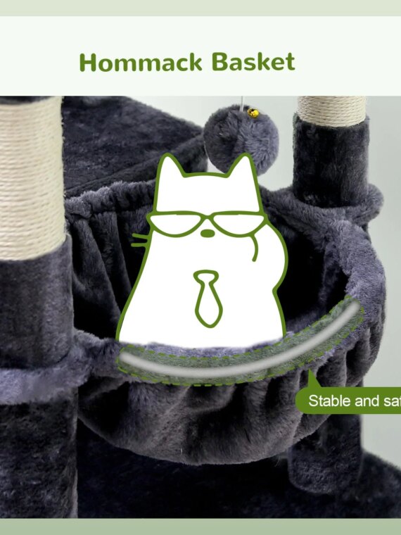 Globlazer Maine Coon Cat Tree 72in for Large Cats 20 lbs+ with Sturdy Triangular Design