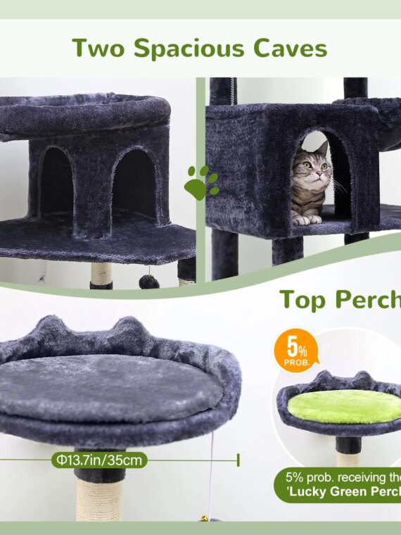 Globlazer Maine Coon Cat Tree 72in for Large Cats 20 lbs+ with Sturdy Triangular Design