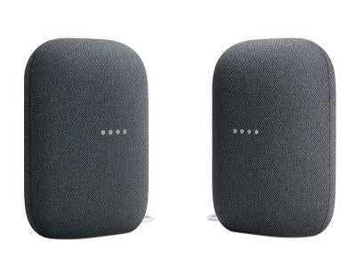 Google Nest Audio Smart Speaker 2-Pack, Built-In Google Assistant, Wireless Multi-Room Audio, Powerful Bass, WiFi & Bluetooth Connectivity