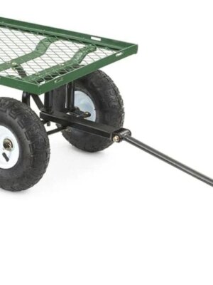 Gorilla Carts 3 cu ft Steel Garden Cart, 400 lb Capacity, Convertible Flatbed, 10″ Tires