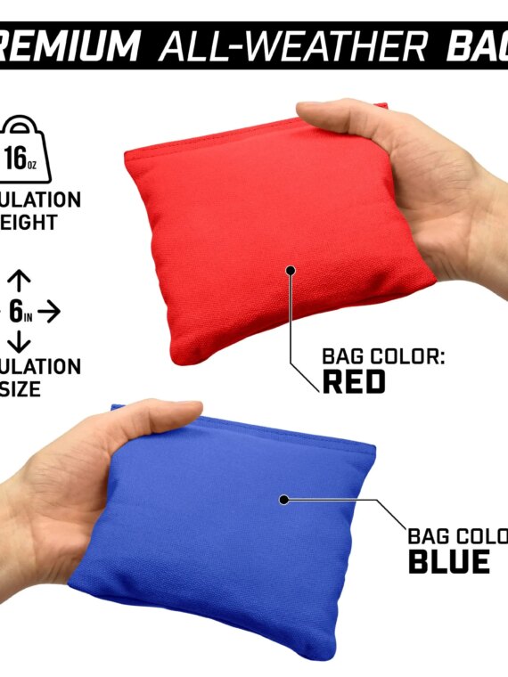 GoSports Premium Solid Wood Cornhole Set - Regulation 4x2 ft Boards with Bean Bags & Carrying Case