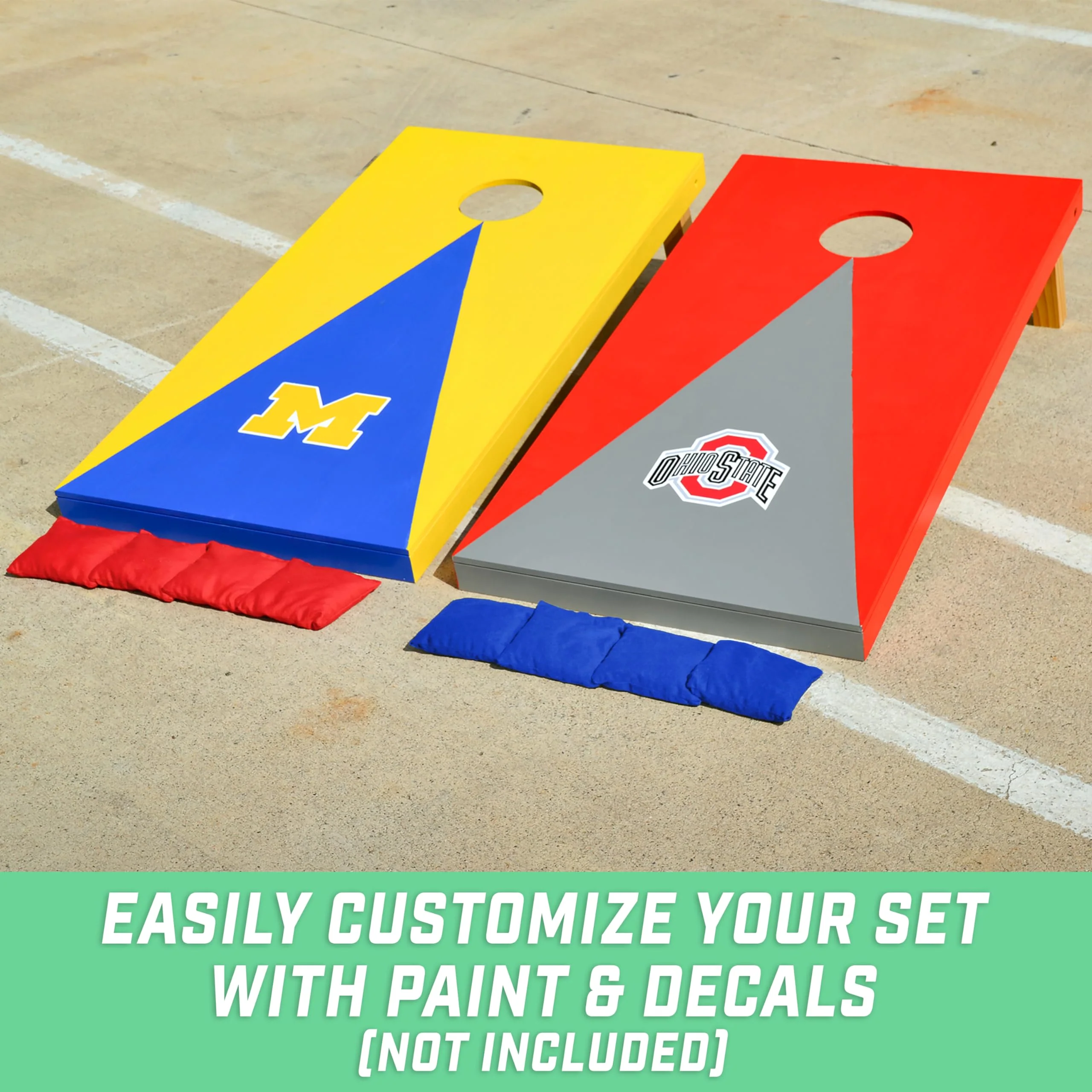 GoSports Premium Solid Wood Cornhole Set - Regulation 4x2 ft Boards with Bean Bags & Carrying Case