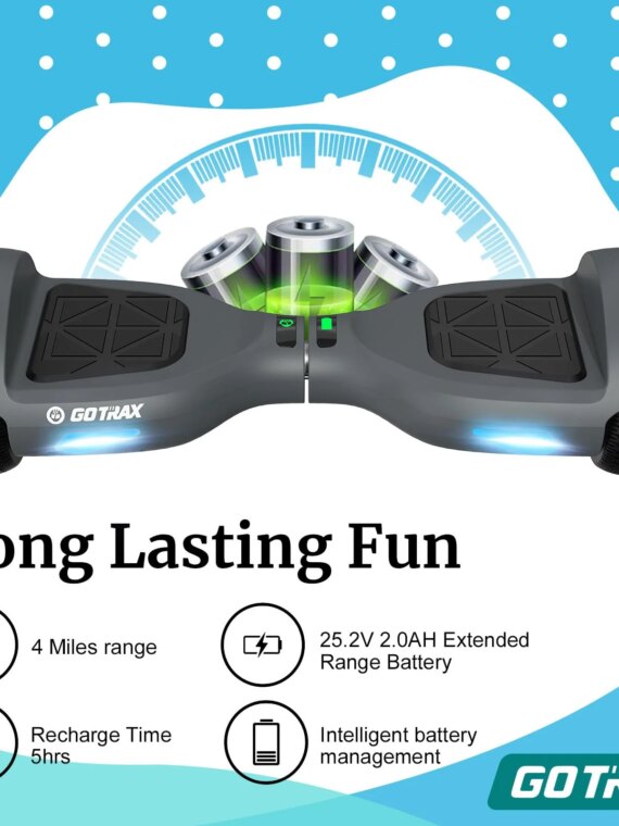 Gotrax EDGE Hoverboard 6.5" LED Wheels, Dual Motors, UL2272 Certified, 6.2 mph, 4 Mile Range