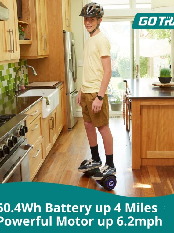 Gotrax EDGE Hoverboard 6.5" LED Wheels, Dual Motors, UL2272 Certified, 6.2 mph, 4 Mile Range