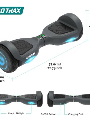 Gotrax EDGE Hoverboard 6.5″ LED Wheels, Dual Motors, UL2272 Certified, 6.2 mph, 4 Mile Range