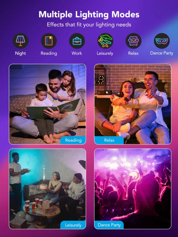 Govee Smart Recessed Lighting 6" 4-Pack, Wi-Fi & Bluetooth, 16M Colors, Alexa/Google Compatible