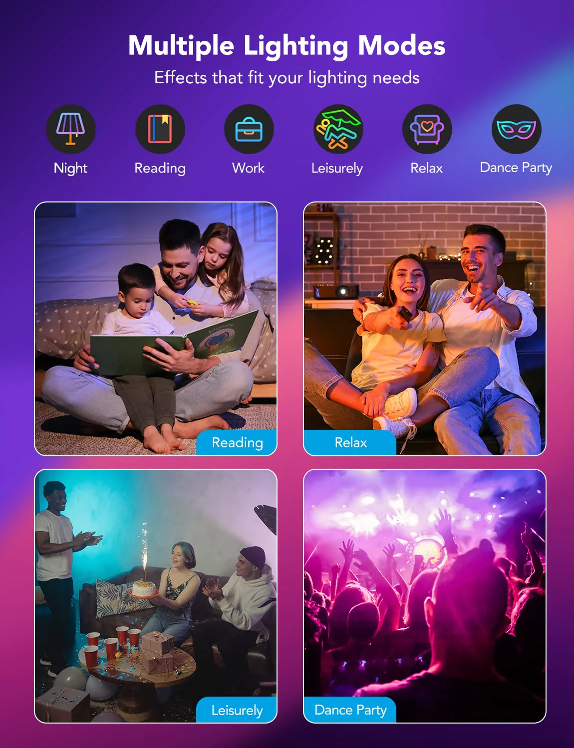 Govee Smart Recessed Lighting 6" 4-Pack, Wi-Fi & Bluetooth, 16M Colors, Alexa/Google Compatible