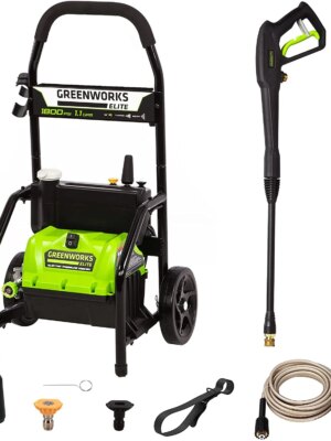 Greenworks 1800 PSI Electric Pressure Washer, 1.1 GPM, 13 Amp Motor, Soap Tank, Quick Connect Nozzles, 35ft Cord