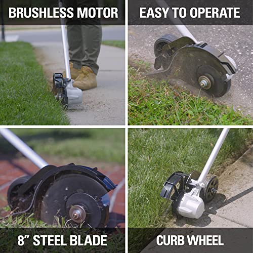 Greenworks 40V Brushless Edger with 8" Blade, 4.0Ah USB Battery & Charger