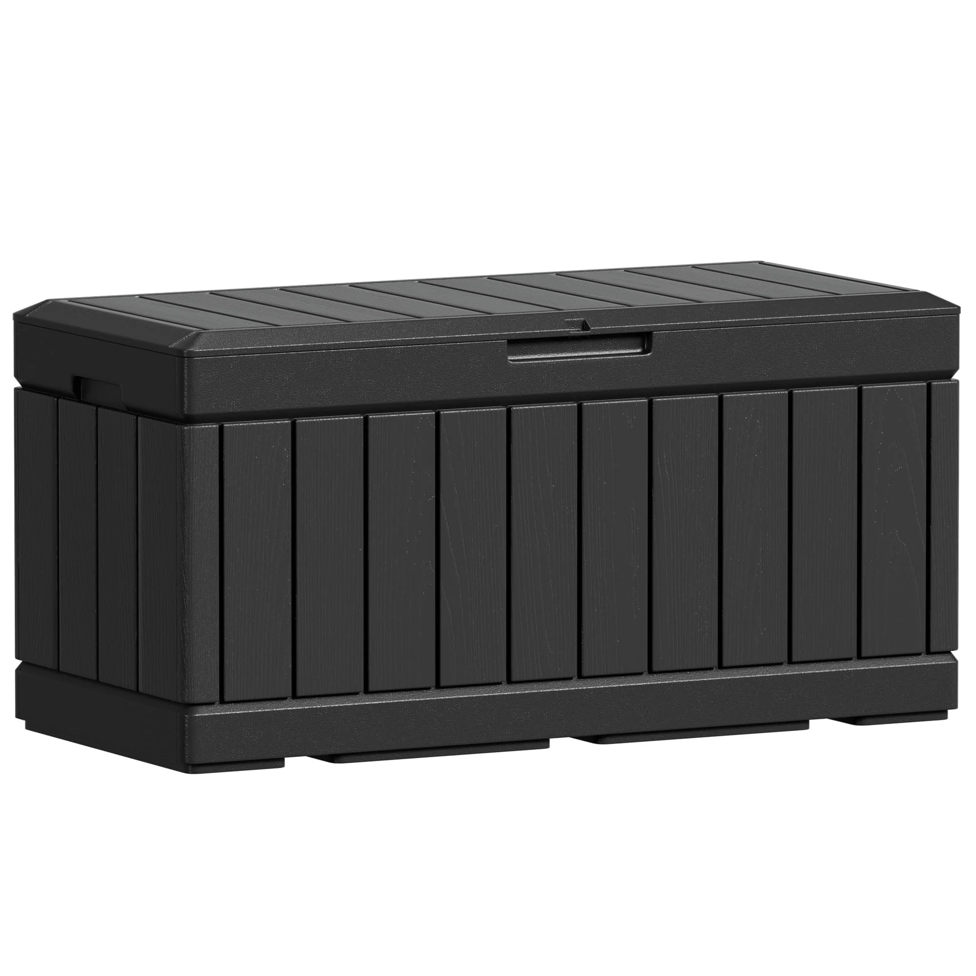 Greesum 82 Gallon Resin Deck Box - Large Weatherproof Outdoor Storage Seat & Table