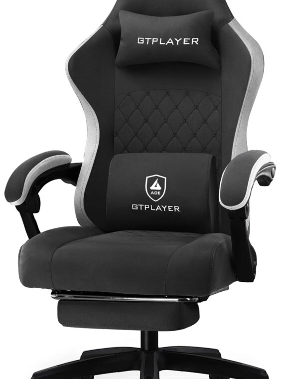 GTPLAYER Ergonomic Gaming Chair with Breathable Fabric, Adjustable Recliner & Armrests for Home Office