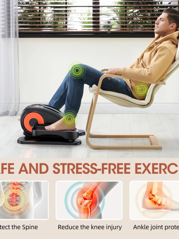 GUGTTR Electric Under Desk Elliptical, Seated Pedal Exerciser with Magnetic Resistance, Compact & Quiet for Office & Seniors