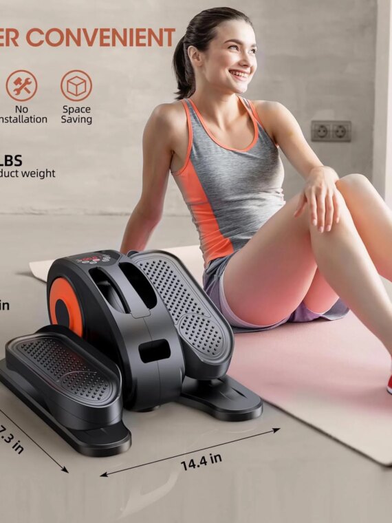 GUGTTR Under Desk Elliptical, Electric Seated Pedal Exerciser, Compact & Quiet, 2-in-1 Modes, No Installation, Ideal for Office & Seniors