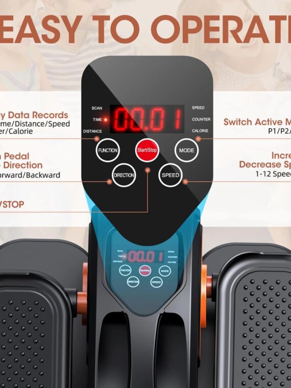 GUGTTR Under Desk Elliptical, Electric Seated Pedal Exerciser, Compact & Quiet, 2-in-1 Modes, No Installation, Ideal for Office & Seniors