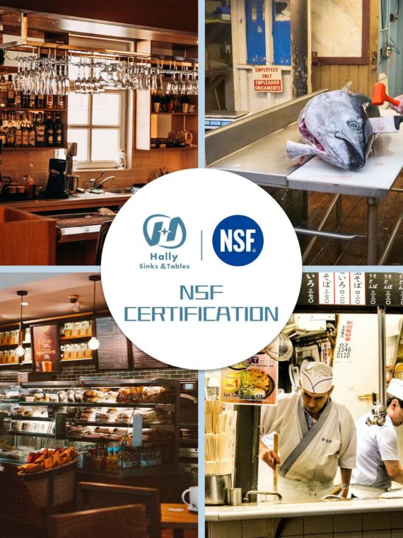 HALLY Stainless Steel Prep & Work Table 24x60 Inch, Adjustable, NSF Certified, Commercial Grade