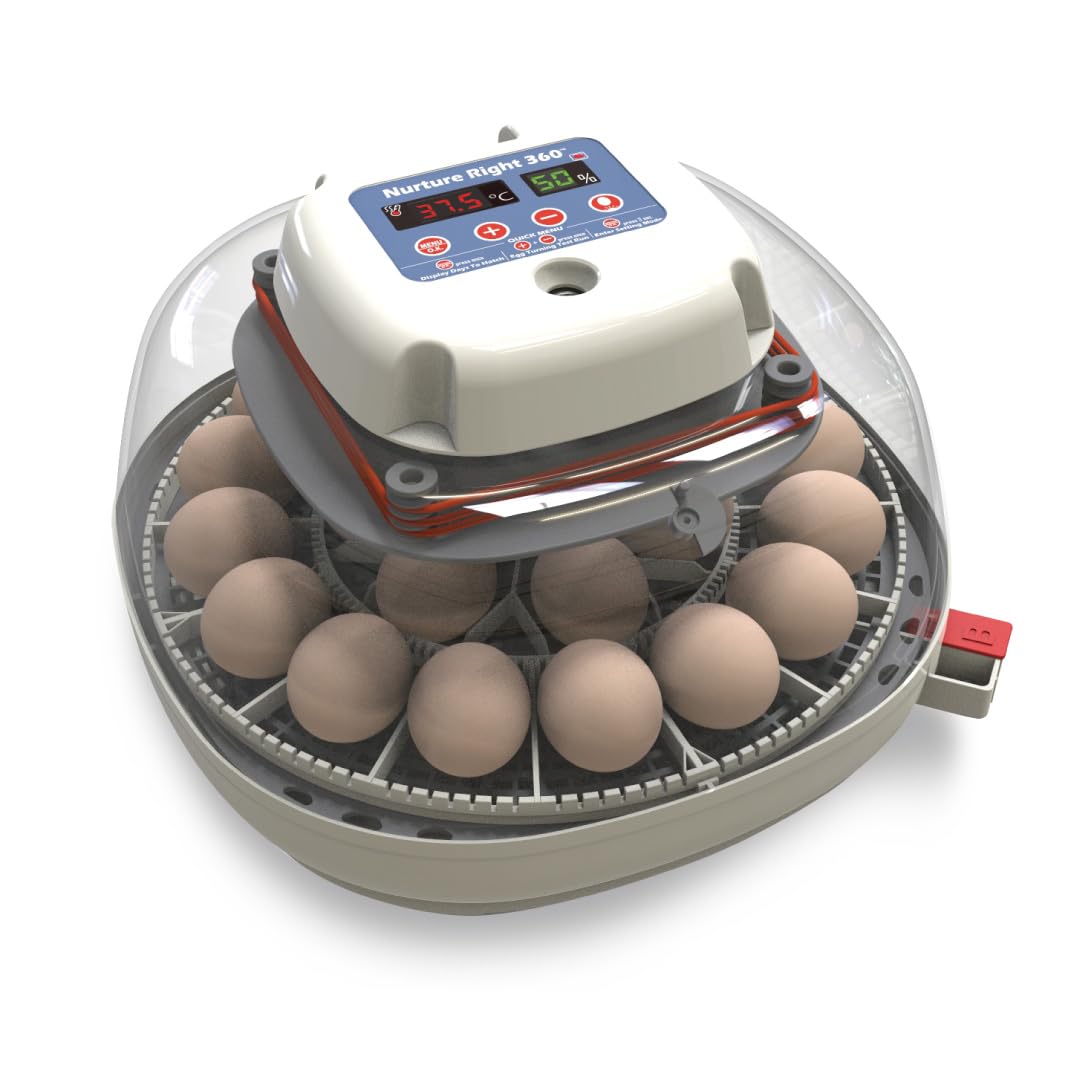 Harris Farms Nurture Right Egg Incubator with Automatic Turner & Humidity Control - Holds 22 Eggs