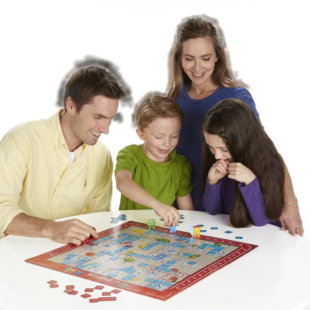Hasbro Scrabble Junior Board Game, Educational & Fun, Ages 5+, 2-4 Players, Double-Sided Board