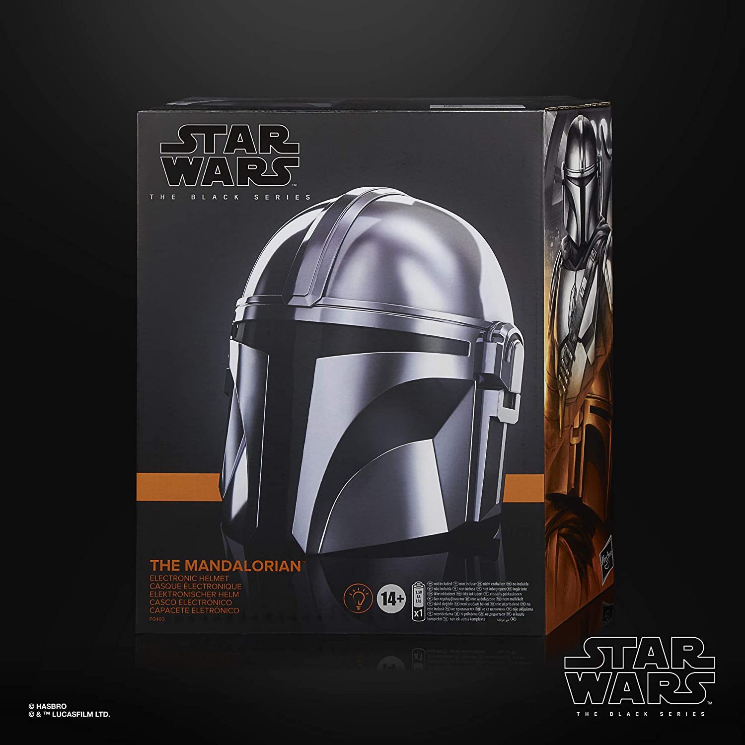 Hasbro Star Wars The Black Series Mandalorian Premium Electronic Helmet with Light FX