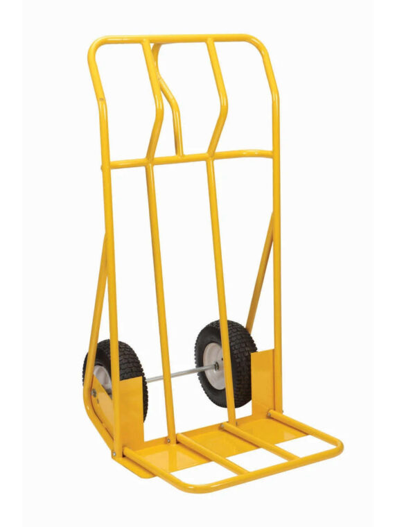 HAUL-MASTER Extra Wide Hand Truck, 600 lbs Capacity, Heavy-Duty Steel, 13" Pneumatic Tires, Folding Platform