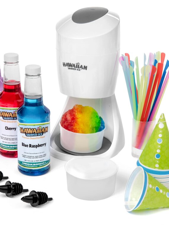 Hawaiian Shaved Ice Machine Kit - Easy-to-Use Snow Cone Maker with Syrups & Accessories